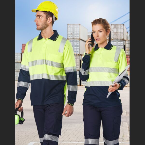 WINNING SPIRIT Unisex Truedry® Biomotion Segmented L/S Safety Polo Thumbnail